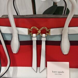 Kate Spade Red, White, and Gray Satchel